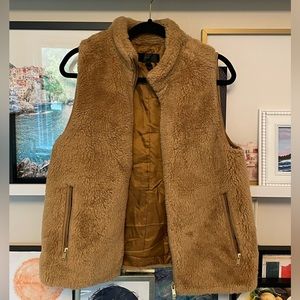 J.Crew Brown Teddy Vest Size Medium
